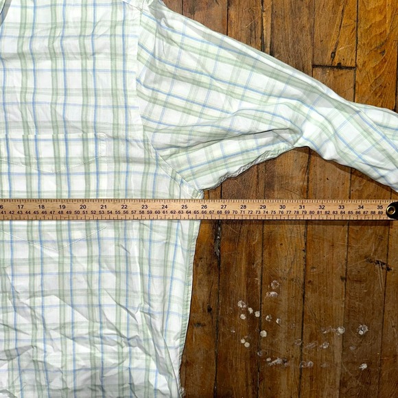 Gap Shirt Men's XL White Check Striped Long Sleeve Button Down Collared Casual - Picture 6 of 8